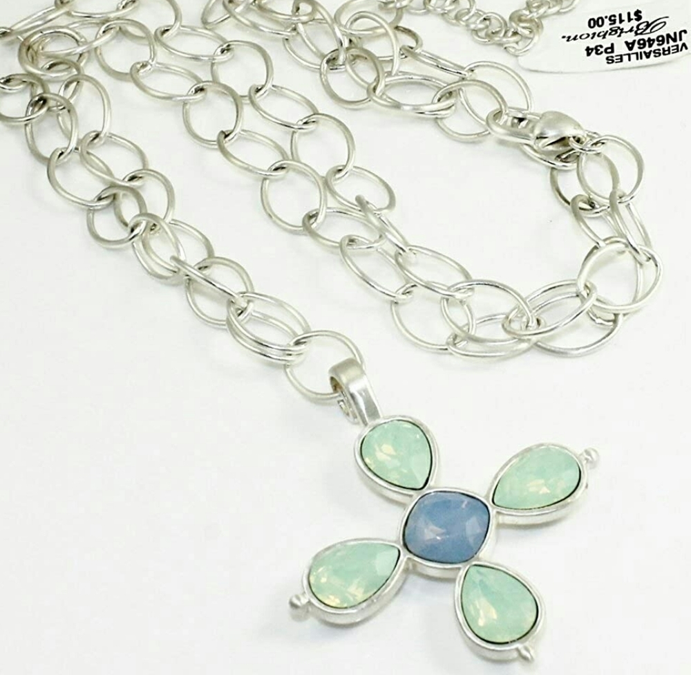 Brighton Versailles Mercury Cross Long Necklace
